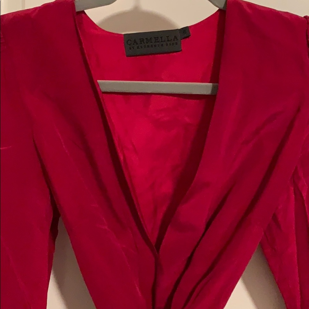 Carmella Michli X Revolve 100% Silk Dress Berry - Picture 7 of 14